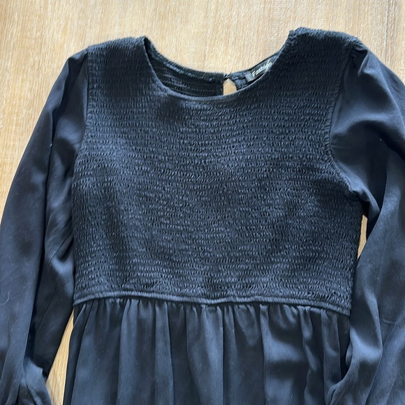 Casual Long Sleeve Crew Neck Dress Relaxed Fit Flowy Maxi Dress - Picture 4 of 5